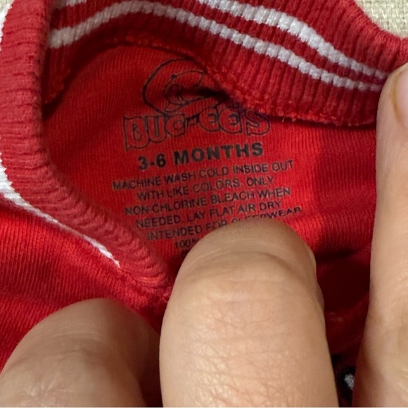 Baby Bucee's Red White Striped Varsity Jacket Size 3-6 Months Cotton Blend - Picture 3 of 3